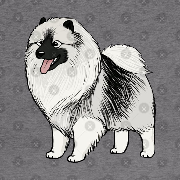 Keeshond Cartoon Dog by Coffee Squirrel